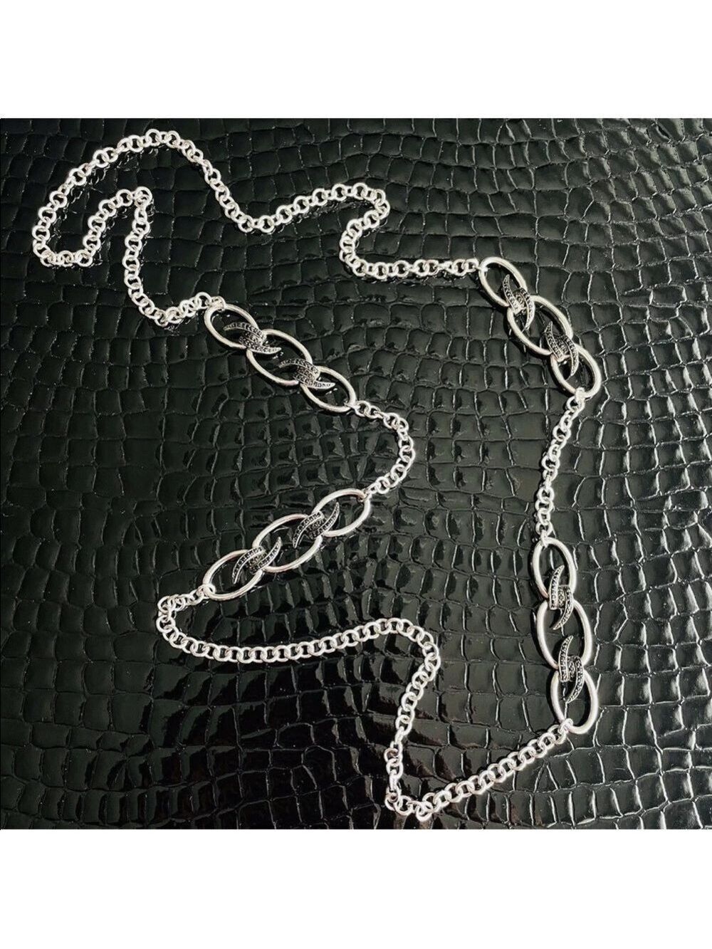🎉Sold🎉 Stephen Webster Forget Me Knot Black Sapphire Sterling Station Necklace